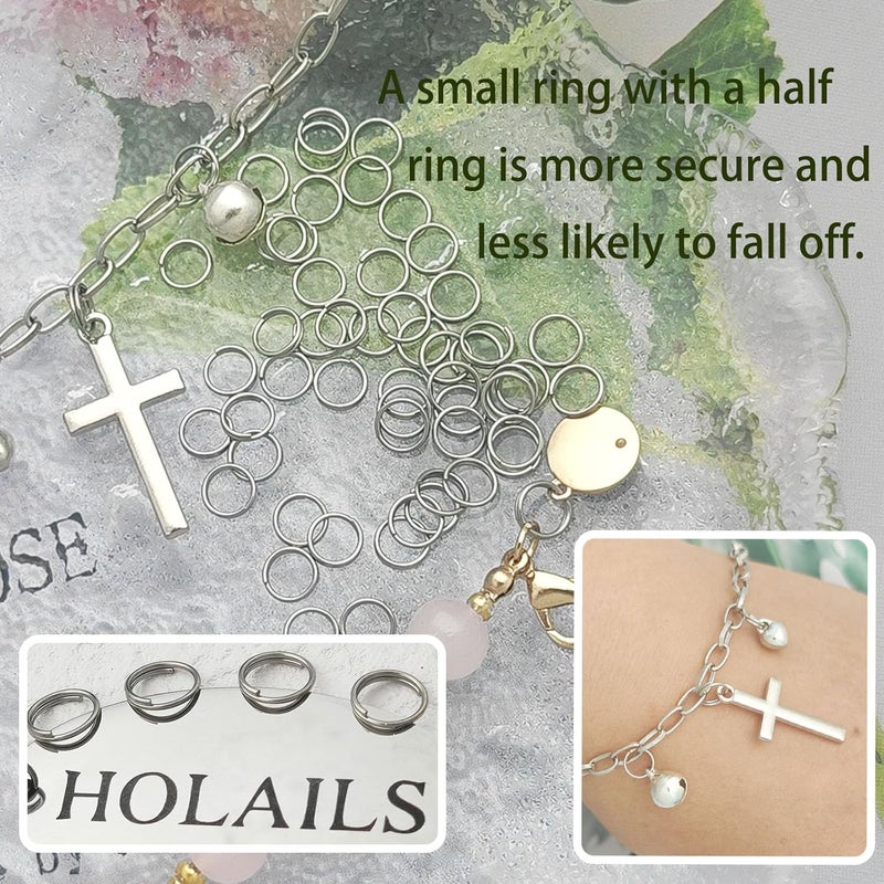 HOLAILS 100PCS Small Key Rings Stainless Steel Split Rings mini Metal Ring Functions on connectors for or Jewelry Making and Keychain Rins(0.24 inches, Silver) - Image 5